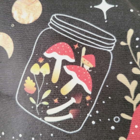 1 Cushon Cover without filler pillowcase Mushrooms moon & stones magical Pattern - Picture 5 of 13